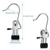 Hotop Boot Hanger Clips for Closet, Laundry Hanging Hooks Heavy Duty Clips Boot Holder Portable Single Hooks Space Saving for Pants Jeans Clothes Hats Tall Towels(Silvery)