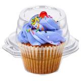 HIMETSUYA Cupcake Boxes Individual Cupcake Containers, 50 Packs Regular Single Cupcake Holder High Topping for Muffins, Thicker Stackable Plastic Cupcake Carrier for Party (50 pack)