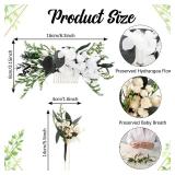 Suncalla 5 Pcs Bridal Baby Breath Hair Pins and Comb Sage Green Wedding Hair Accessories Hydrangea Eucalyptus Dried Flower for Bridesmaids Women Girls