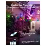 LSOOBZ Commercial Grade 48FT LED Outdoor String Lights with Remote Control - Shatterproof Waterproof Color Changing Christmas Lights, Dimmable for Patio, Garden, Wedding Decor