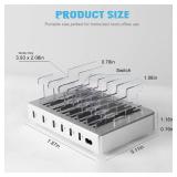 Charging Station for Multiple Devices, 6 Ports Multi Devices USB Charger Fast Cell Phone Charging Station for iPhone iPad Tablet