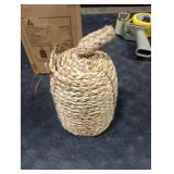 PEMAR Handwoven Seagrass Door Stopper with Handle Weighted Door Stop for Indoor Use, Floor-Friendly Felt Base, Warm Handcrafted Home Accent (5.1