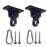 ABUSA Heavy Duty Black Swing Hangers Screws Bolts Included Over 5000 lb Capacity Playground Porch Yoga Seat Trapeze Wooden Sets Indoor Outdoor 2 Pack