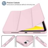 iMieet iPad (A16) Case/iPad 10th Generation Case [11-Inch 2025/10.9 Inch 2022] with Pencil Holder, Trifold Stand Smart Cover with Soft TPU Back,Auto Wake/Sleep(Pink)