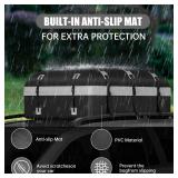 CARFORU Car Rooftop Cargo Carrier Bag, 30 Cubic Feet Waterproof Soft-Shell Car Roof Bag for All Vehicle with/Without Rack, Include Anti-Slip Mat, Reinforced Straps, Door Hooks Luggage Lock (Grey)