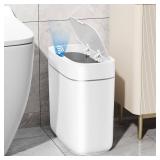 JUDRDO Smart Trash Can for Bathroom, 3.5 Gallon Automatic Touchless Trash Can with Lid,Motion Sensor Garbage Can Slim Waterproof Trash Bin Waste Basket for Bedroom, Kitchen