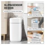 JUDRDO Smart Trash Can for Bathroom, 3.5 Gallon Automatic Touchless Trash Can with Lid,Motion Sensor Garbage Can Slim Waterproof Trash Bin Waste Basket for Bedroom, Kitchen