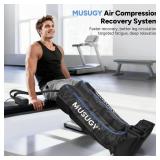 Musugy Sequential Air Compression Recovery System : Professional Full Leg Compression Boots for Circulation & Fast Recovery, Leg Recovery Boots for Muscle Relaxation - for Athletes, Runners, Gym