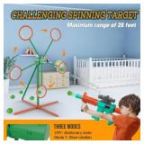 Marlrin Shooting Games Toys for Age 5 6 7 8 9 10+ Year Old Boys, Kids Toy Sports & Outdoor Game with Moving Shooting Target & 2 Popper Air Toy Guns & 24 Foam Balls, Gifts for Boys and Girls