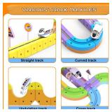 Electric Train Set with 3D Magic Flexible Race Tracks for Kids, Race Car Track Easy to Detach and Store Dinosaur Toys for 3 4 5 6 7 8 Years Old Boys Girls