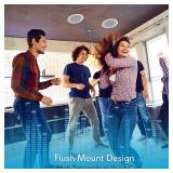 Pyle Home 8 Ceiling Wall Mount Speaker - Full Range Woofer Speaker System 100 Volt Transformer Flush Design w/ 60Hz-16kHz Frequency Response 150 Watts Peak & Template for Easy Installation