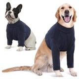 IDOMIK Dog Recovery Suit, Dog Surgery Recovery Suit Front Legs, Comfy Joint Leg Sleeves After Surgery, Elbow Braces Protector for Leg Injuries & Joint Pain, Cone Collar Alternatives,Navy,XL