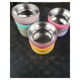 Nuogo 10 Pcs 304 Stainless Steel Baby Bowls with Removable Silicone Shell Toddler Bowls Kids Anti Scald Snack Container for Food Feeding, Dishwasher Safe (Mixed Color)