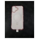 Temdan for iPhone 17 Case Clear Pink with Screen Protector, Compatible with Magsafe, Anti-Yellowing, Military-Grade Protection, Shockproof Slim Magnetic Phone Case Cover, Pink