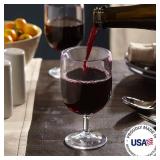 US Acrylic Stackable 8 ounce Plastic Wine Stems in Clear | Set of 8 Reusable, BPA-free, Made in the USA, Top-rack Dishwasher Safe