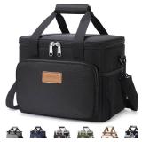 Lifewit Medium Lunch Bag Insulated Lunch Box Soft Cooler Cooling Tote for Adult Men Women, Black 12-Can (9L)