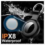 Pack,Compatible with Airtag Holder Case with Keychain IPX8 Waterproof,Shockproof GPS Tag Tracker Cover [Anti-Scratch] [PC+Silicone] for Item Finders Case for Pets,Kids,Luggages-Black/Blue/Green/Red
