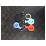 Pack,Compatible with Airtag Holder Case with Keychain IPX8 Waterproof,Shockproof GPS Tag Tracker Cover [Anti-Scratch] [PC+Silicone] for Item Finders Case for Pets,Kids,Luggages-Black/Blue/Green/Red