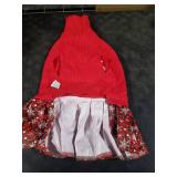 CuteBone Christmas Dog Sweater Dress Turtleneck Puppy Sweater with Bowtie Harness Hole Pullover Winter Dress for Medium Dogs DS53XXL