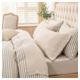 PURE ERA Jersey Knit 4pc Bed Sheet Set 100% T-Shirt Heather Cotton Super Soft Comfy Breathable Fits Mattress Up to 20 Extra Deep Pocket (Heather Beige, Queen)