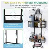Kadolina Shower Caddy Hanging, Bathroom Shower Rack, Bathroom Organizer with Soap Dish, Over The Showerhead Caddy with Hooks for Razor/Sponge, Black [Patented]
