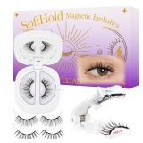 BEYELIAN Magnetic Eyelashes, Soft Natural Look Magnetic Lashes Kit, Magnets False Eyelashes with Applicator Reusable No Glue Needed Eyelashes Easy to Wear and Remove (1 Pair,SME013)