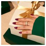 BTArtbox Press On Nails Short - Valentines Press on Nails Red Short Oval Nails Fake Nail with Nail Glue, Fit Perfectly, Reusable Stick On Nails in 16 Sizes, 30 Nail Kit, Grape