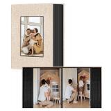 Ejblfe Photo Album 4x6,Linen Cover Slide-in Photo Album Book Can Holds 100 4x6 Photos with 50 Black Sheets for Family,Wedding,Baby and Holiday Pictures (Beige)
