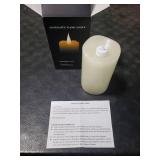 TECHLONG Flickering Flameless Candles with 3D Moving Flame, Last 1000+ Hours Battery Operated Candles with Timer, Ivory Real Wax Pillar Electric LED Candle for Wedding Christmas Party/3 x 5