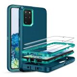 Jshru for Samsung Galaxy S20 Plus Case with [2 Pack] HD Screen Protector, [Military-Grade] Shockproof Dust/Drop Proof 3-Layer Full Body Protection Heavy Duty Case for Galaxy S20+ 5G, Green