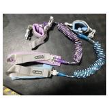 Dr.meter Anti Lost Wrist Link, 2 Pack Toddler Safety Leash with Key Lock, Reflective Child Walking Harness - Dual 8.2ft Length Blue & Purple Kids Leash for Store Mall Airport Theme Park Trip