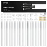 EVEO Cable Hider Wall 306 - Cable Raceway Cord Hider - Wire Covers for Cords on Wall, Cord Cover, Wall Cable Hider, Cable Concealer, Wire Hiders for TV on Wall Management-20X (L16 W0.95 H0.5) - White