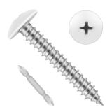 Etauwe #8 x 1-1/4 Wood Screws, Alloy Steel Truss Head Self Tapping Screws, White Head, Full Thread, Screwdriver Bit Included