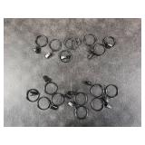 Double Shower Curtain Hooks Rings, Rustproof Metal Shower Hooks for Shower Curtain,Glide Smoothly Double Shower Rings for Curtain,Shower Curtain Hangers Rings for Bathroom Shower Rod(Black)