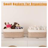 OIAHOMY 4 Pack Storage Baskets for Organizing, Small Bins for Shelves, Cute Decorative Storage Bins, Organizer Baskets for Gifts Empty,13