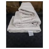 Amazon Basics Cotton Jersey  Soft, Breathable, Wrinkle-Free Bed Sheet Set, Queen, Oatmeal, Solid