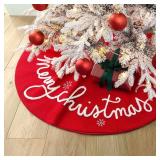 S-DEAL Christmas Tree Skirt, 30 Inches Red Tree Skirt for Holiday Home Decor Xmas