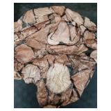 Pioggia Round Vinyl Fitted Tablecloth with Flannel Backing Elastic Table Cloth Waterproof Oil-Proof Plastic Table Cover Best for 37-44 Round