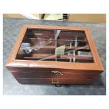 AUTOARK Leather & Velvet Clear Lid 16 Piece Eyeglasses Storage and Sunglass Glasses Display Drawer Lockable Case Organizer,Coffee,AW-173