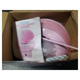 Cotton Candy Machine, Mini Cotton Candy Maker for Kids, Pink Vintage Candy Maker for Christmas Gift, Home, Birthday Family Party, Includes 20 Cotton Candy Sticks & Sugar Scoop
