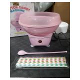 Cotton Candy Machine, Mini Cotton Candy Maker for Kids, Pink Vintage Candy Maker for Christmas Gift, Home, Birthday Family Party, Includes 20 Cotton Candy Sticks & Sugar Scoop
