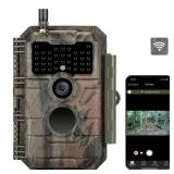 GardePro E6 WiFi Trail Camera (Non-Cellular), 48MP Photos, 1296P HD Video, App Control with Live View, 110° Wide-Angle, No-Glow Night Vision, Motion Activated
