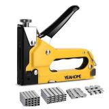 Upholstery Staple Gun Heavy Duty, YEAHOME 4-in-1 Stapler Gun with 4000 Staples, Manual Brad Nailer Power Adjustment Stapler Gun for Wood, Crafts, Carpentry, Decoration DIY