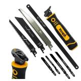 TOOLAN: 8-In-1 Multi Blades Hand Saw, Drywall Cutter. Hacksaw. Long Blade Hand Saw, Jab Saw, For Cutting Drywall, Sheetrock, Wood, Metel, Plastic, Plywood. Blade Quick Change Mechanism.