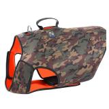 Coodeo Dog Hunting Vest Orange, Camo and Reversible Reflective Dog Tactical Harness Hound Jacket for Protection and Security, 4.5mm Neoprene Waterproof Safety Dog Vest Both Sides to Wear (Medium)