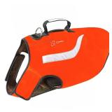 Coodeo Dog Hunting Vest Orange, Camo and Reversible Reflective Dog Tactical Harness Hound Jacket for Protection and Security, 4.5mm Neoprene Waterproof Safety Dog Vest Both Sides to Wear (Medium)