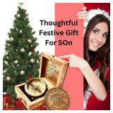 Gift for Son from Mom Dad | Engraved Compass 2 - Father to Son Gifts, Mom to Son Gifts for Graduation, Birthday Baptism Confirmation Communion (Son - I Love You)