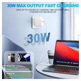 MacBook Pro Charger,30W MacBook Air Charger Fast Charging USB C Laptop Power Adapter,10FT Quick USB C Charging Cord for Mac Book Pro 16/15/14/13inch 2024/2023/2022/2021/2020/2019/M1 M2 M3 Mac Book Air
