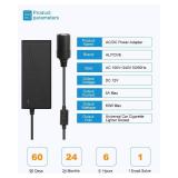 ALITOVE AC to DC Converter 12V 5A 60W 110V to 12V Converter Cigarette Lighter Adapter to Wall Plug 120V AC to DC Adapter for Small Car Vacuum Massager Fan MP3 Car Charger and Other Devices Under 60W