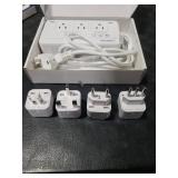 2000W Voltage Converter US to Europe, 220V to 110V Converter for European Travel, Power Adapter for Hair Dryer, European Travel Plug Adapter with 3 AC 2 USBC 2 USBA Ports (White)